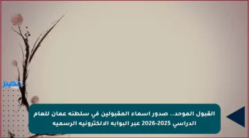 القبول الموحد.. صدور أسماء المقبولين في سلطنة عمان للعام الدراسي 2025-2026 عبر البوابة الإلكترونية الرسمية